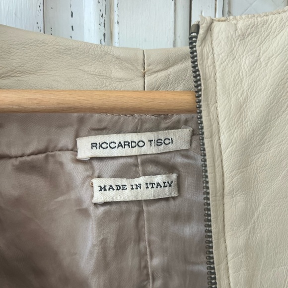 RICCARDO TISCI Crystal Jeweled Beige Leather Jacket IT 44(US10) - Picture 7 of 12